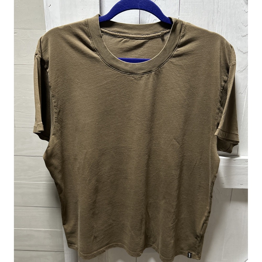 PrAna Men's Size Large T-Shirt Brown Short Sleeve 100% Cotton